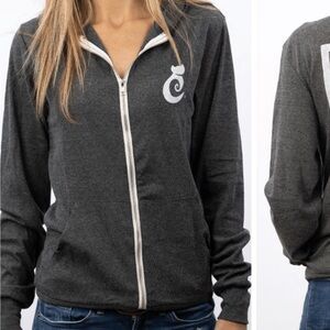 Cat Lady Small Grey Cat Sweatshirt with Zipper “Purr” NEVER WORN